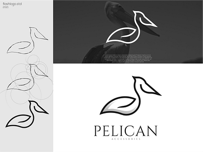 Pelican Logo app awesome bird brand branding clean design grid identity illustration lettering logo minimal modern pelican process simple sketch vector