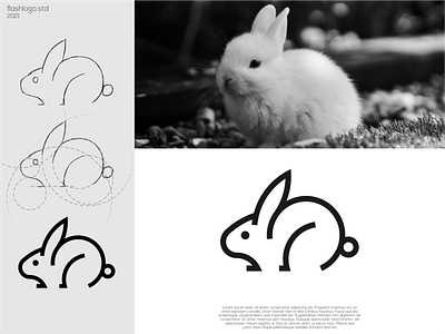 Rabbids Logo animals app apparel awesome brand branding clean design grid identity illustration lettering logo minimal modern process rabbit simple sketch vector