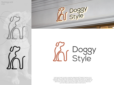 Doggy Style Logo animal app awesome brand branding clean design dog doggy grid identity illustration lettering line logo minimal modern pet simple vector