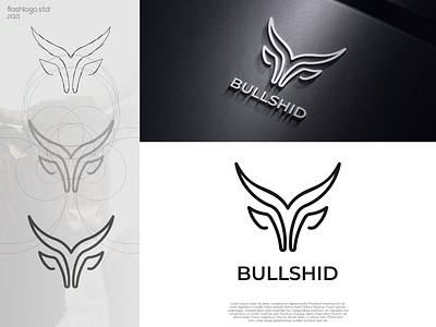 Bullshid Logo animals app awesome brand branding bull clean design great grid identity illustration lettering logo modern process simple sketch vector wild