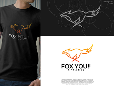 Fox You!! Logo animals app apparel awesome brand branding clean design fox grid identity illustration lettering line logo minimal modern simple vector wild