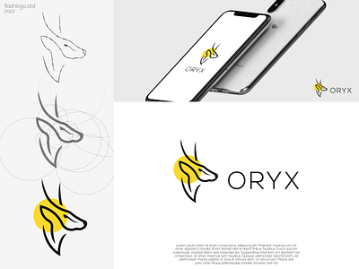 Oryx Logo animals app awesome brand branding clean design grid identity illustration indpirations lettering line logo minimal modern oryx simple vector