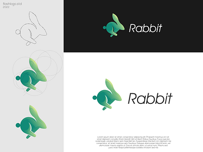 Rabbit Logo animals app awesome brand branding clean color design gradient grid identity illustration lettering logo minimal modern rabbit simple vector