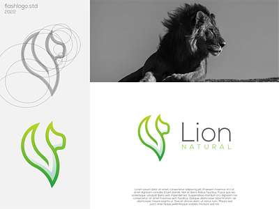 Lion Natural Logo app awesome brand branding clean design geometric green grid identity illustration inspirations lettering line logo minimal modern natural simple vector