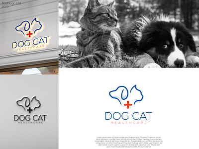 Dog Cat Logo app awesome brand branding cat clean design dog grid healthcare identity illustration inspirations lettering line logo minimal modern simple vector