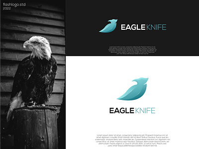 Eagle Knife Logo 3d app awesome brand branding clean design eagle gradient identity illustration inspirations knife lettering logo minimal modern simple vector