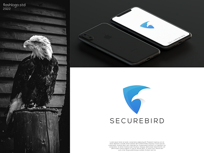 Securebird Logo app awesome bird brand branding clean design eagle grid identity illustration inspirations lettering logo minimal modern security simple technology vector