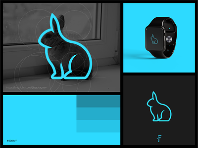 Blue Bunny Logo animals app awesome brand branding bunny clean design grid identity illustration inspirations lettering logo minimal modern rabbit simple vector