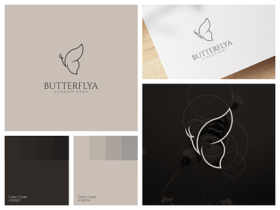 Butterflya Logo animals app beautifull brand branding butterfly clean design golden ratio grid identity illustration insect inspirations lettering line logo minimal simple vector