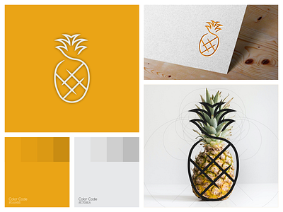 Pineapple Logo app brand branding circle clean design fruit golden ratio grid identity illustration inspirations lettering logo minimal modern pineapple simple vector