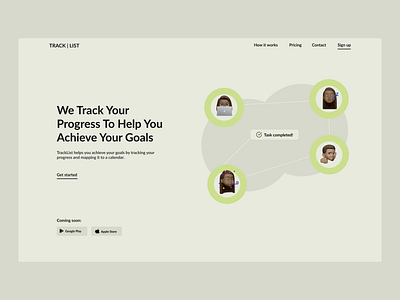 Track List App design flat hero section memoji minimal minimalistic ui ux web webdesign website