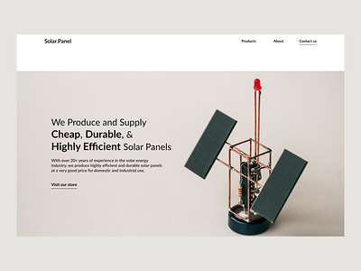 Solar Panel Website design flat hero section minimal minimalistic ui ux web webdesign website