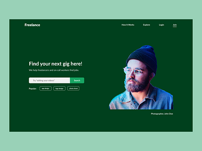 freelance website design flat freelance hero section minimalistic ui web webdesign website