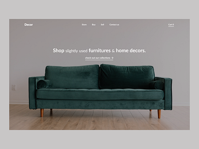 Second-hand Furniture and Decore website black white design flat hero section minimal minimalistic ui ux webdesign website