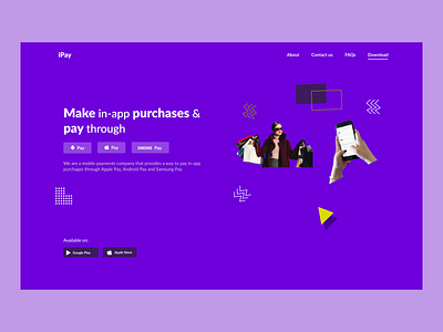 Payment design fintech hero section minimalistic patterns ui ux webdesign website