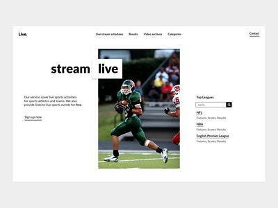 Live Stream website black white design hero section minimal minimalistic ui ux webdesign website