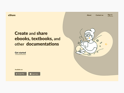 e-sharing Website design flat hero section illustration minimal minimalistic ui ux webdesign website