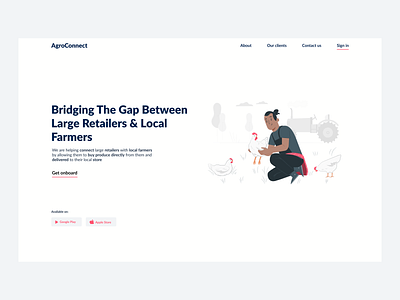 Agriculture Website design hero section illustration minimal minimalistic ui ux webdesign