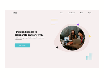 collab dribble design hero section minimal minimalistic ui ux webdesign website