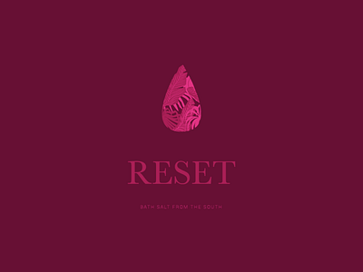 RESET bath salts brand branding branding and identity branding concept branding design cosmetic logo cosmetics design floral graphicdesign logo logo design logodesign logotype pink plants plantsillustration plantslogo vector