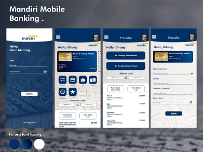 Mandiri Mobile Banking - Redesign - DAILY UI art graphic illustration mobile mobile app mobile app design mobile design mobile ui ui ui design ui ux uiux ux