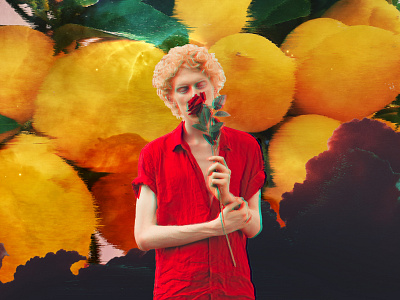 red guy with lemons collage collage art collage maker collageart glitch glitch effect glitchart photoshop photoshop art