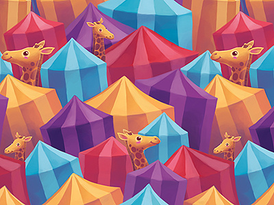 Tents Pattern circus giraffe illustration pattern tents