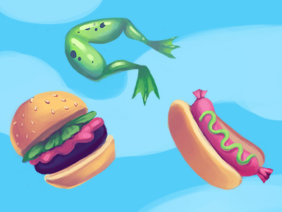 Tasty Treats barbecue burger food frog legs hot dog