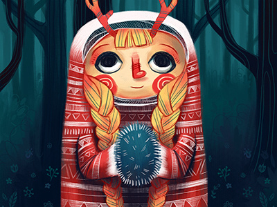 Holiday Girl forest girl holidays illustration scandinavian winter
