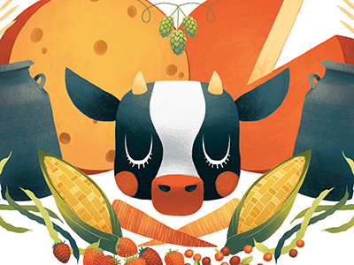 Wisconsin Storytime - Farming & Agriculture cheese corn cow dairy farmers market farming hops illustration produce