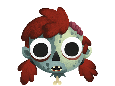 Zombie Girl - Float and Grin animation cute gif grin halloween illustration zombie