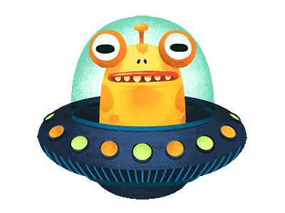 Awkward Alien alien animated animation awkward cute gif illustration ufo