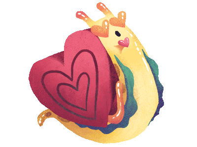 Hubba Snail animation gif heart in love love snail sticker