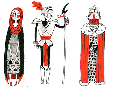 Folk Tale Figures character design folk tale illustration ink medieval sketchbook traditional media