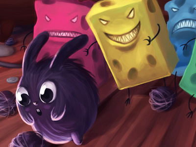 Dustbunny Project Finished bunny cute dustbunny illustration painting sponge