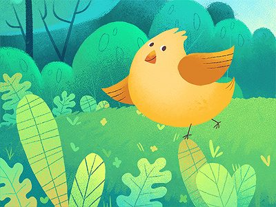 Orange Bird bird illustration photoshop plants