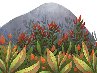 Blue Ridge In Fall appalachia environment illustration landscape mountain plants shenandoah sumac