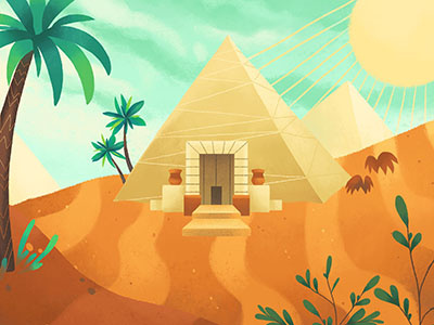 Pyramid desert egypt illustration kids pyramid