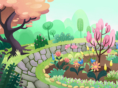 Garden Background designs, themes, templates and downloadable graphic  elements on Dribbble