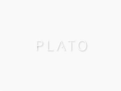 P L A T O brand chic elegant logo logo design logodesign minimal minimal design minimalist minimalist logo plato white white logo