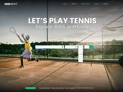 AppySport Responsive Landing Page landing page tennis ui