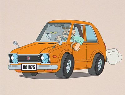 Civic '75 adobe bloodbros car civic honda illustration illustrator japan retro vector