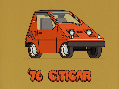 '76 Sebring Citicar adobe illustrator car design electric car illustration retro vector
