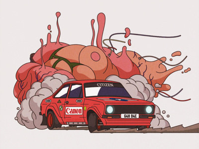 Akira-ri adobe illustrator akira anime car cartoon design escort mk2 ford illustration illustrator rally retro