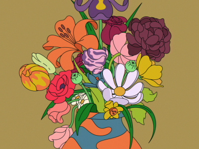 Srsly Flowers baroque cartoon flowers still life vase