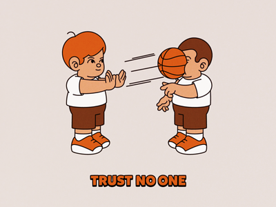 Trust No One adobe illustrator basketball boys character illustration illustrator retro sport vector