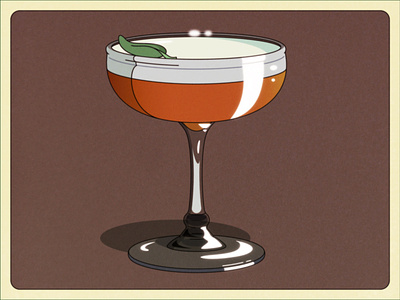 Retro cocktail: Blood Sage adobe illustrator alcohol anime bar booze cocktail drink food glass illustration martini retro