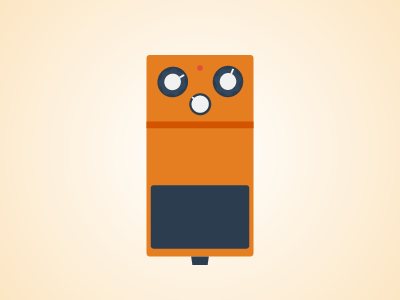 Flat Guitar Pedal - Boss DS1 flat guitar pedal pedalboard vector illustrator music rock
