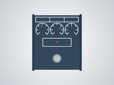 Flat Guitar Pedal - Proco Rat flat guitar pedal pedalboard vector illustrator music rock