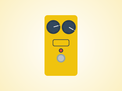 Flat Guitar Pedal - MXR Distortion + illustrator flat guitar music pedal pedalboard rock vector